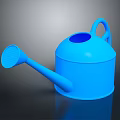 Blue Plastic Watering Can With Long Spout For Garden Plant Care
