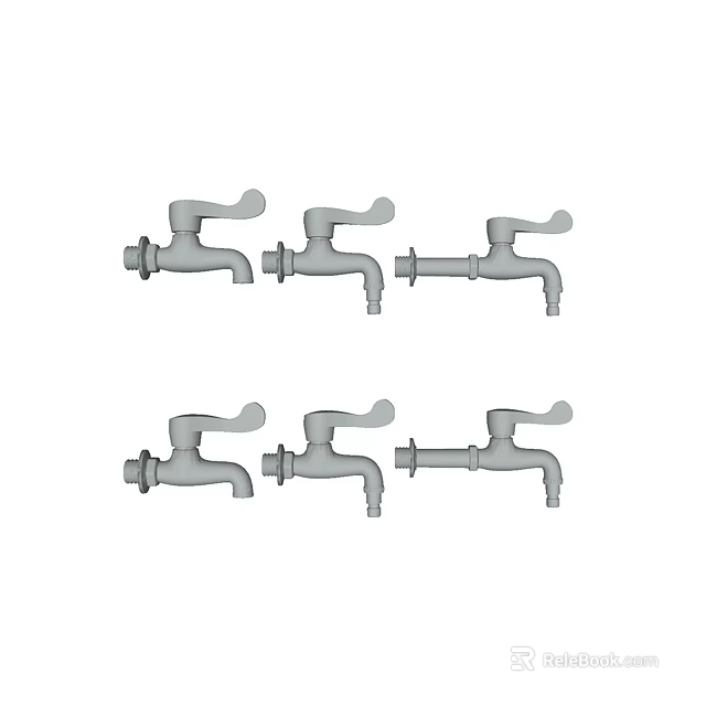Various Water Faucets with Lever Handles in Different Designs for Home Use 3d model 