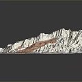 Scenic 3D Mountain Landscape Model Featuring Detailed Topographic Elevation Green River and Brown Terrain