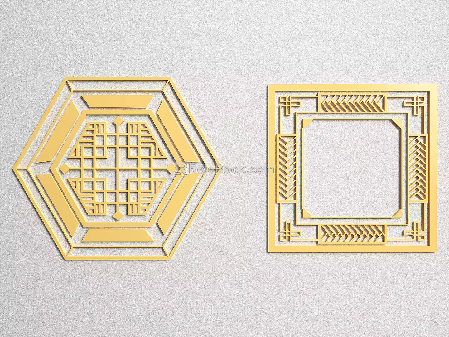 New Chinese-style carved screen partition 3d model
