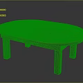 Rustic Wooden Oval Coffee Table With Solid Wood Top And Four Legs