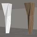 Modern Geometric Columns In White And Wooden Design For Interior Decor