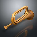 Vintage Brass Decorative Horn With Shiny Surface As Household Decorative Item