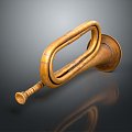 Music equipment copper small size trombone music equipment realistic 3d model