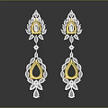 Exquisite Layered Teardrop Earrings With Black Gemstone And White Crystal Accents For Elegant Fashion Accessory