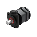 Black Industrial Hydraulic Pump With Metal Shaft And Red Ring