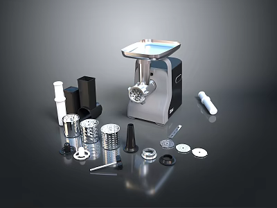 Modern Black Silver Computer Tower With Various Hardware Components And Accessories 3d model