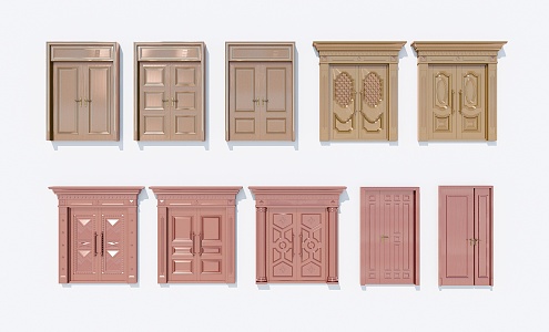 Jane European Gate Entrance Door Entrance Door Latticed Door Brushed Door Copper Door 3d model