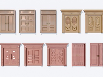 Jane European Gate Entrance Door Entrance Door Latticed Door Brushed Door Copper Door 3d model