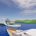 Luxury Yachts On Blue Sea With Scenic Landscape