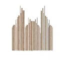 Elegant Modern Bamboo Room Divider With Vertical Slats For Interior Design 3d model