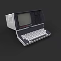 Vintage Retro Computer With Classic Screen And Integrated Keyboard Design