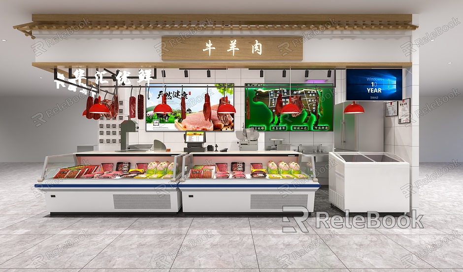 Modern butcher shop model