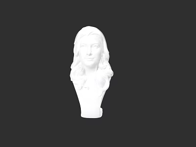 White Ceramic Female Head Sculpture With Artistic Design And Smooth Surface 3d model