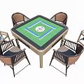 Modern Mahjong Table and Chair Mahjong Table Chess and Card Table 3d model