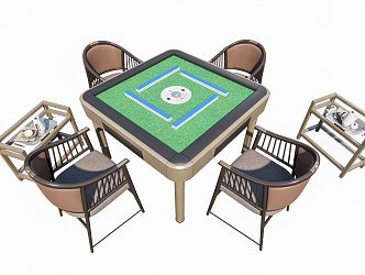 Modern Mahjong Table and Chair Mahjong Table Chess and Card Table 3d model