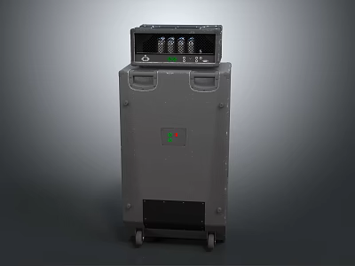Professional Floor Standing Audio Speaker With Wheels And Control Panel For Sound 3d model