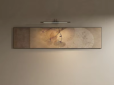 Botanical Painting Wall Art With Natural Branch Leaf Design For Interior Decor 3d model
