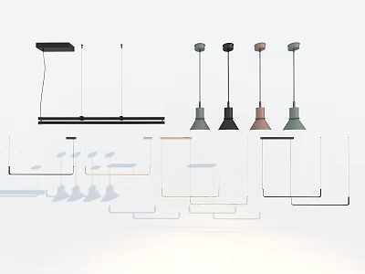 Modern Pendant Lights With Various Colors And Contemporary Hanging Lamp Styles 3d model