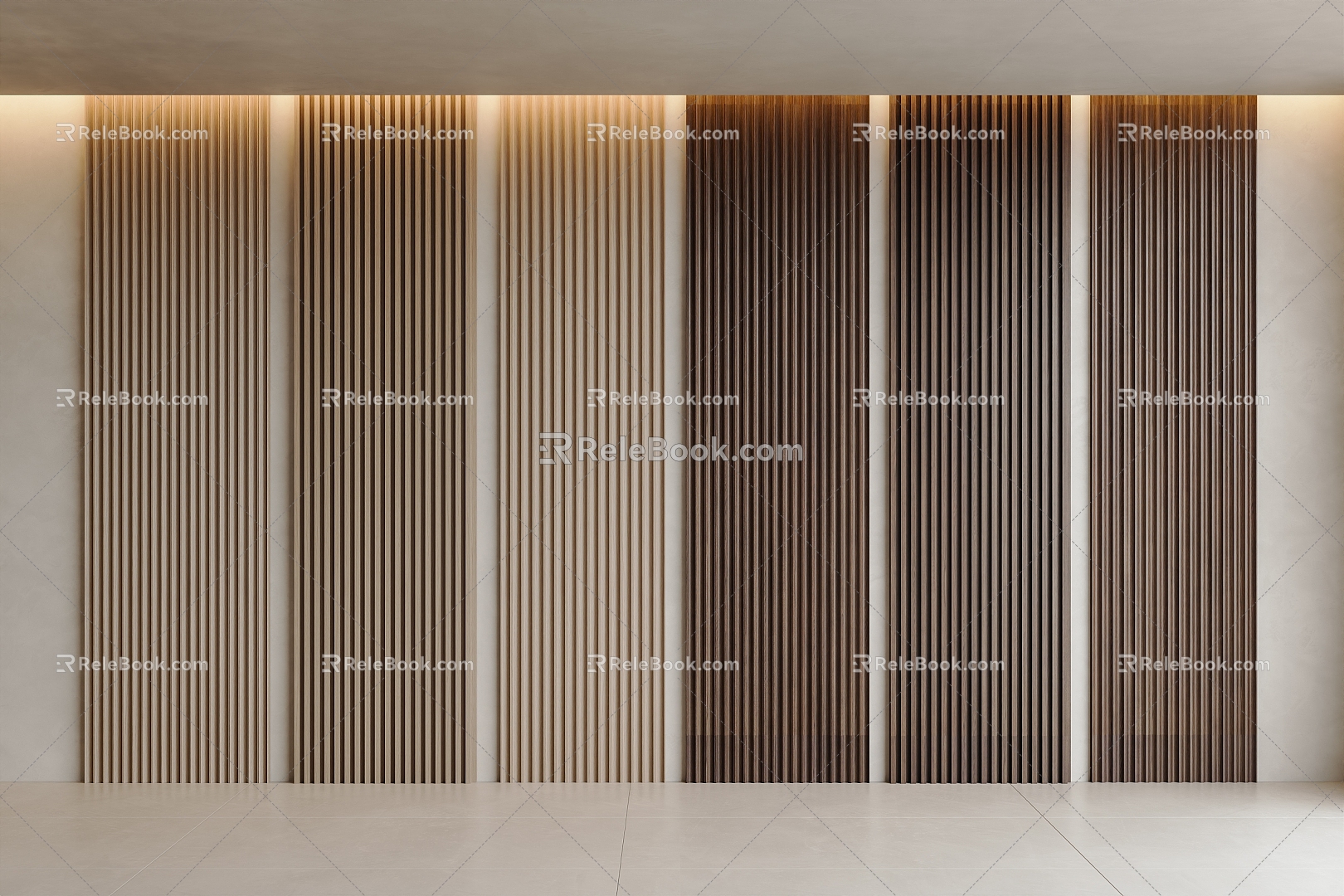 Modern Wood Grille Background Wall Wood Grille Grille Board Wave Board Great Wall Wood Wall Decorative Board Wood Grille Wall Panel 3d model