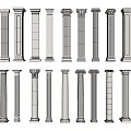 Various Roman Column Architectural Styles With Classic Capitals And Fluted Shafts
