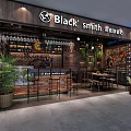 Black Smith Rustic Tribal Style Restaurant With Brick Walls Green Plants And Wooden Decor
