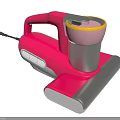 Handheld Steam Cleaning Device With Pink Handle Silver Base And Yellow Top 3d model