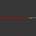 Red Lightsaber With Metallic Hilt And Glowing Red Blade On Reflective Surface