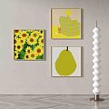 Modern minimalist abstract decorative painting 3d model