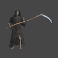 Game Movie Character Skeleton In Hooded Cloak With Bloodied Spear And Chains