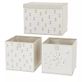 Beige Fabric Storage Boxes With Tulip And Dove Patterns For Organizing 3d model