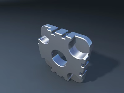 Sturdy Silver Metal Road Infrastructure Component With Structural Holes And Support Features 3d model