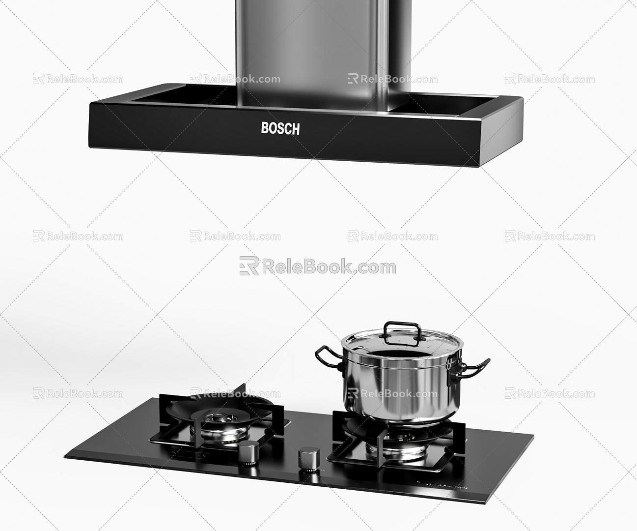 Kitchen Appliances Stove Range Hood 3d model