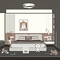 Kids Room Design With Bed Pillows Teddy Bear Animal Painting Rug Toys And Natural Light