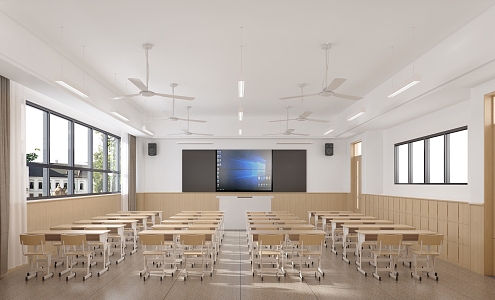 modern classroom 3d model