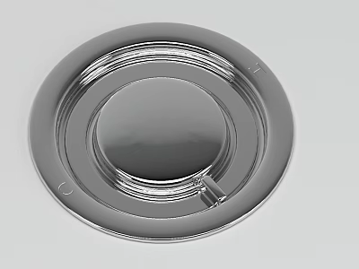 Shiny Silver Circular Metal Piece With Smooth Surface And Ring Structure 3d model