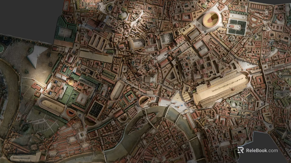 Detailed Urban Building Complex Layout With Historical And Modern Architectural Structures 3d model 