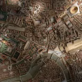 Detailed Urban Building Complex Layout With Historical And Modern Architectural Structures