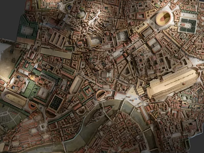 Ancient Rome Large Building Figure Ancient City Remains Brussels 3d model