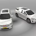 Two White Modern SUV Cars With Sunroof And Sleek Body Design