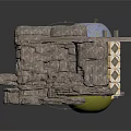 Rocky Architectural Entrance With Circular Door Diamond Decorations Stone Pathway Green Plants And Circular Top