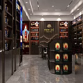 Modern Tobacco And Wine Shop Interior With Shelves Wine Bottles Display And Counter