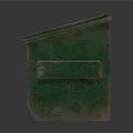Durable Green Metal Storage Container With Double Lid And Side Emblem
