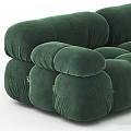 Green Velvet Modular Sofa With Plush Cushions Rounded Arms And Metal Accents