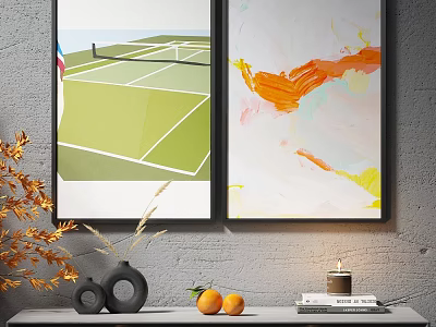 Modern Simple Light Luxury Hanging Painting Decorative Painting Abstract Painting Art Painting 3d model