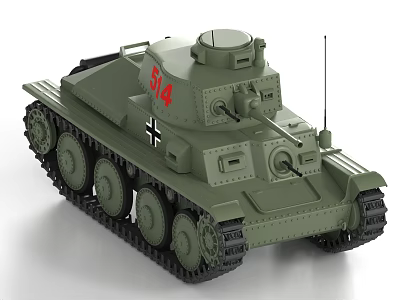 LT38 Tank Light Tank Czech Tank World War II Tank 3d model