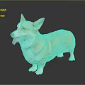 Realistic Corgi Statue With Tongue Out Standing On Reflective Black Surface