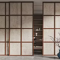New Chinese style sliding door DuPont paper partition DuPont paper sliding door DuPont paper screen DuPont paper background wall DuPont paper sliding door 3d model
