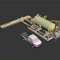 Industrial Storage Tank With Pipeline Control System And White Truck