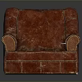 Classic Red Single Seater Leather Sofa With Stitched Detailing And Comfortable Design